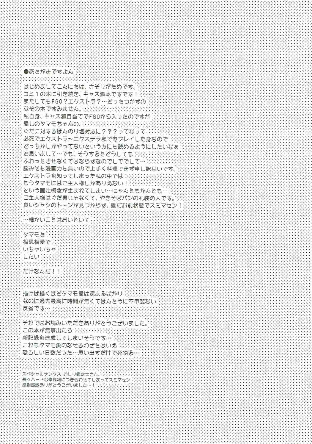 (C92) [Dragon Kitchen (Sasorigatame)] Ore to Tamamo to Shiawase Yojouhan (Fate/Extra) [English] [desudesu] (C92) [Dragon Kitchen (さそりがため)] 俺とタマモと幸せ四畳半 (Fate/Extra) [英訳]