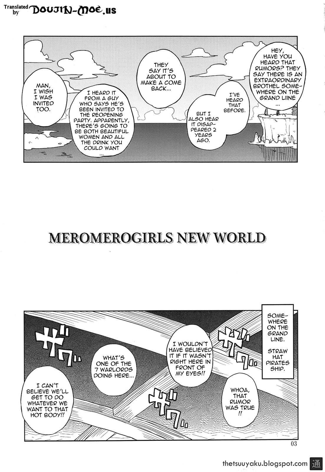 (C81) [Choujikuu Yousai Kachuusha (Denki Shougun)] MEROMERO GIRLS NEW WORLD (One Piece) [English]  